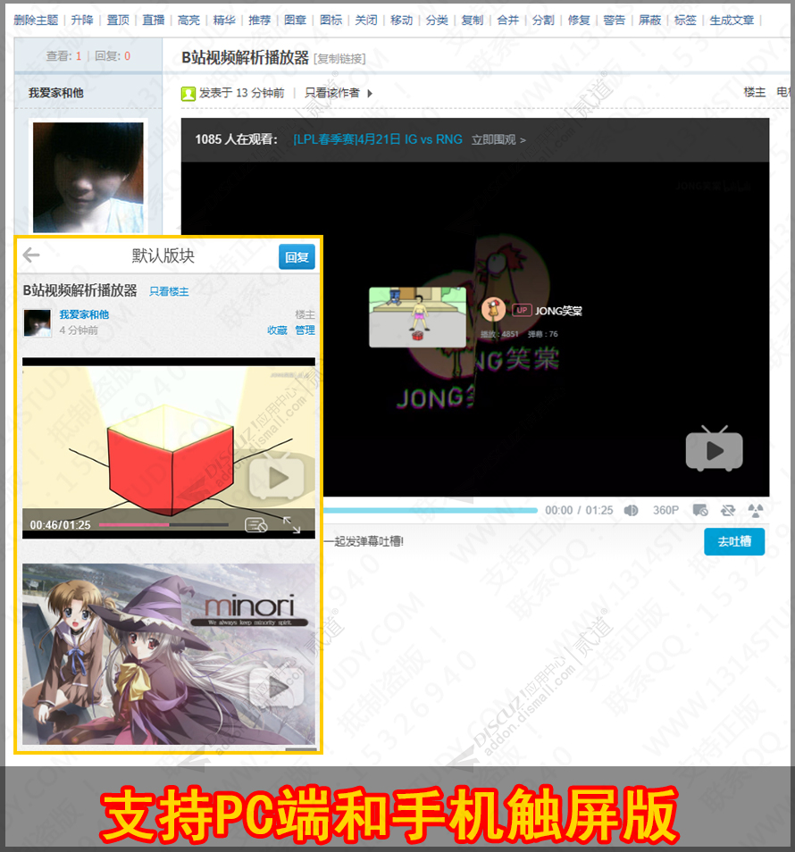 discuzB站视频解析播放器截图1