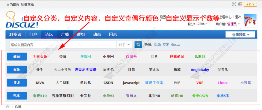 discuz分类导航文字广告截图1