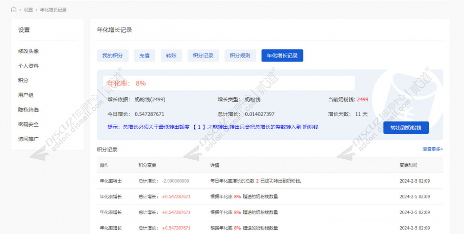 discuz积分年化率增长截图1