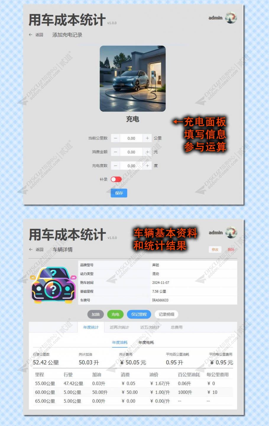discuz用车成本统计截图2