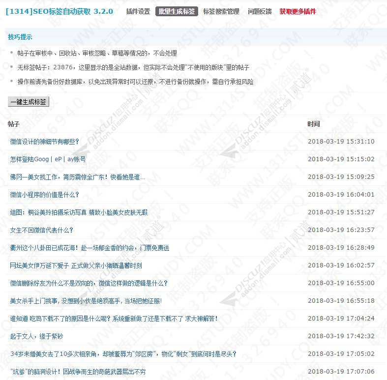 discuzSEO标签自动获取截图1