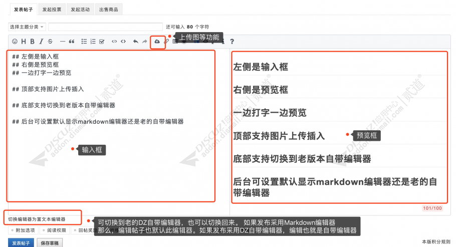 discuzMarkdown编辑器截图1