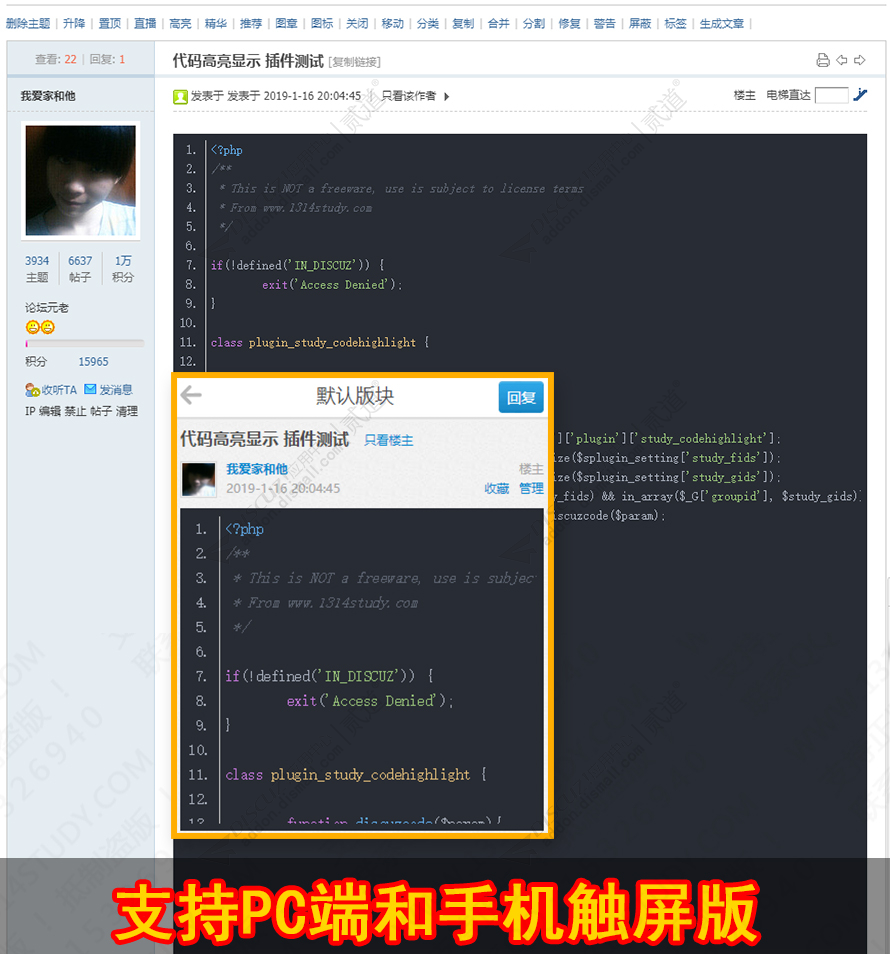 discuz1314代码高亮显示截图1