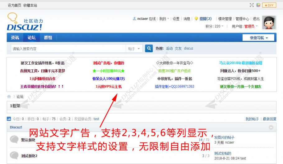 discuz网站文字广告截图1