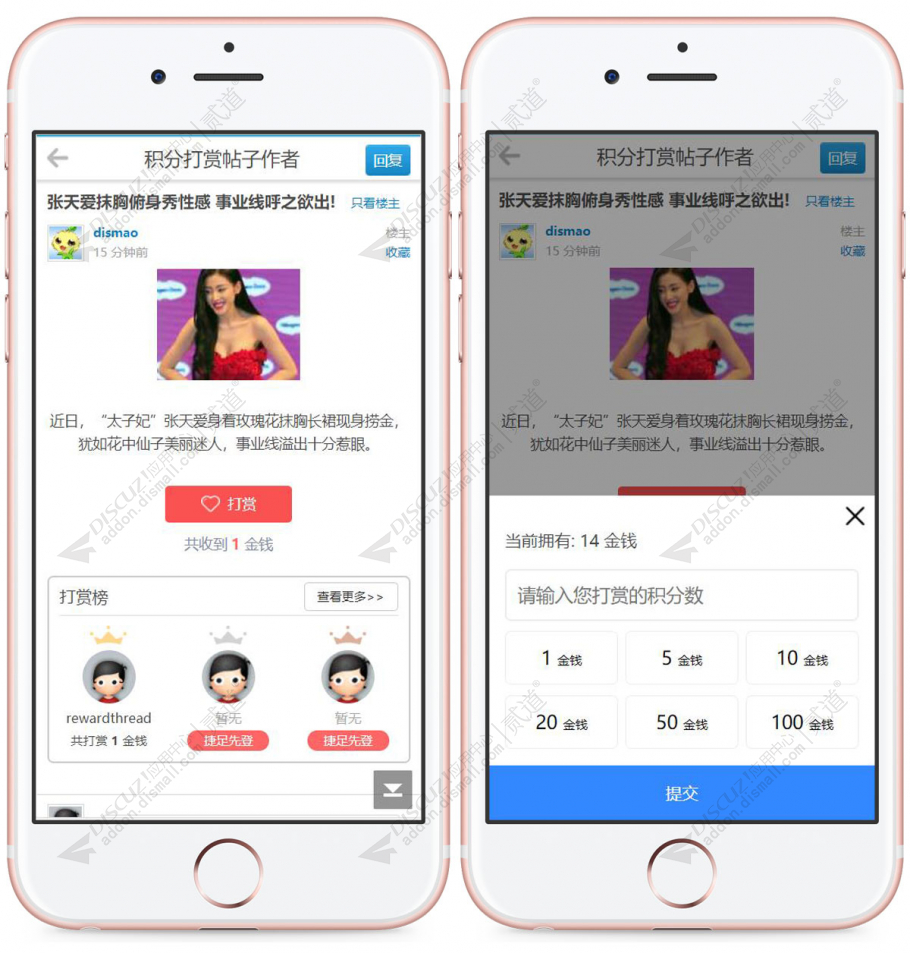 discuz积分打赏帖子作者截图3