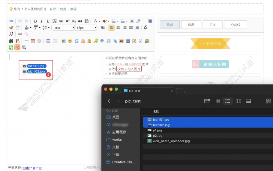 discuzMDZ 粘贴图片上传截图3