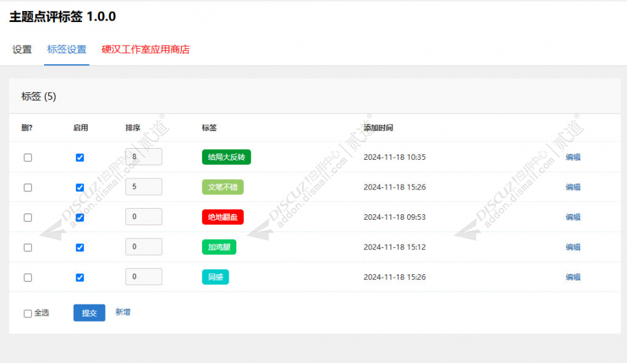 discuz主题点评标签截图5