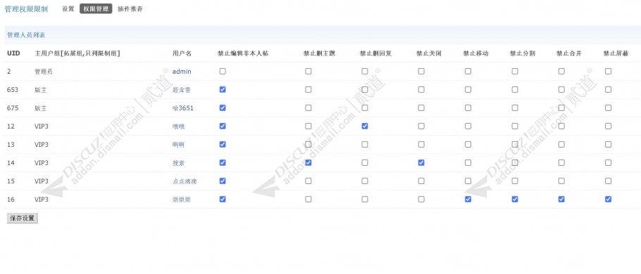 discuz管理权限限制截图2
