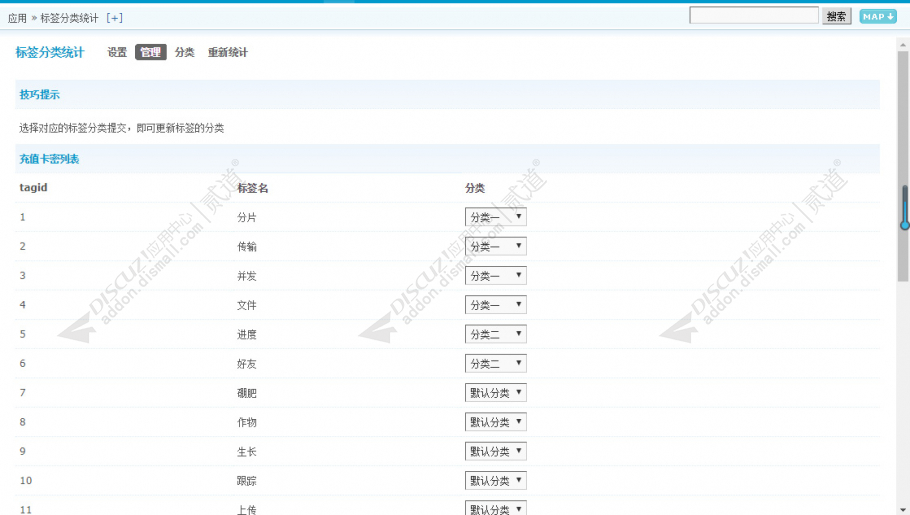 discuz标签分类统计SEO截图1