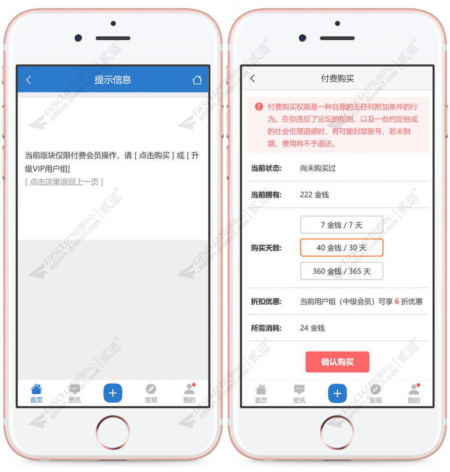 discuz指定版块包月看帖截图3