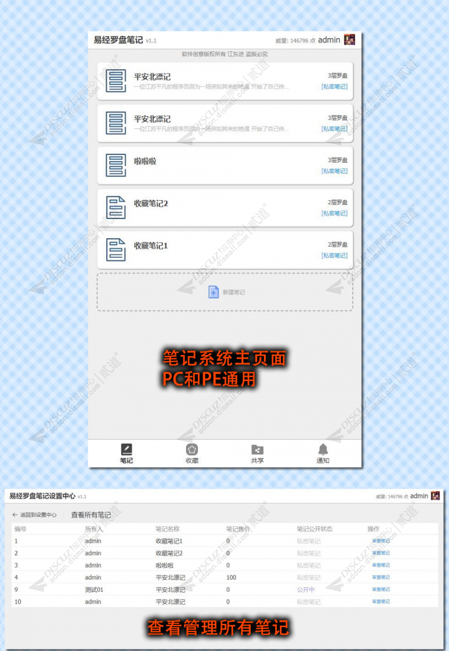 discuz易经八卦笔记系统截图1