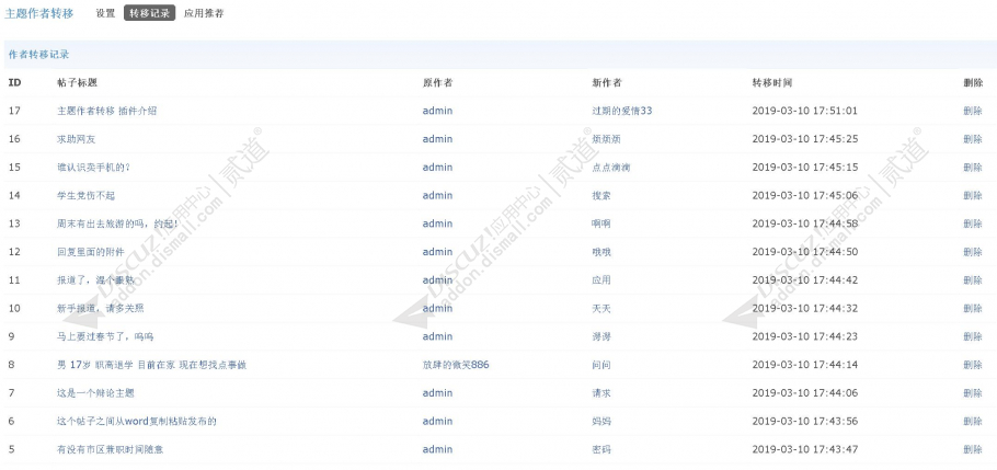 discuz主题作者转移截图2