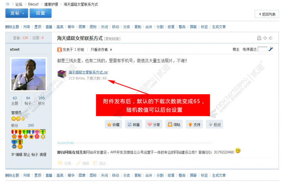discuz附件虚拟下载数截图1
