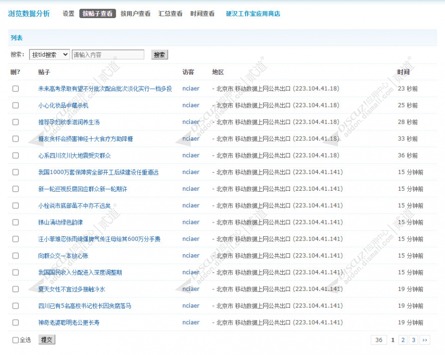 discuz浏览数据分析截图4