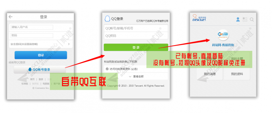 discuz手机版快速QQ登录截图1
