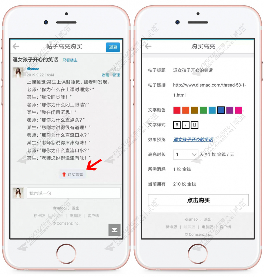 discuz帖子高亮购买截图3
