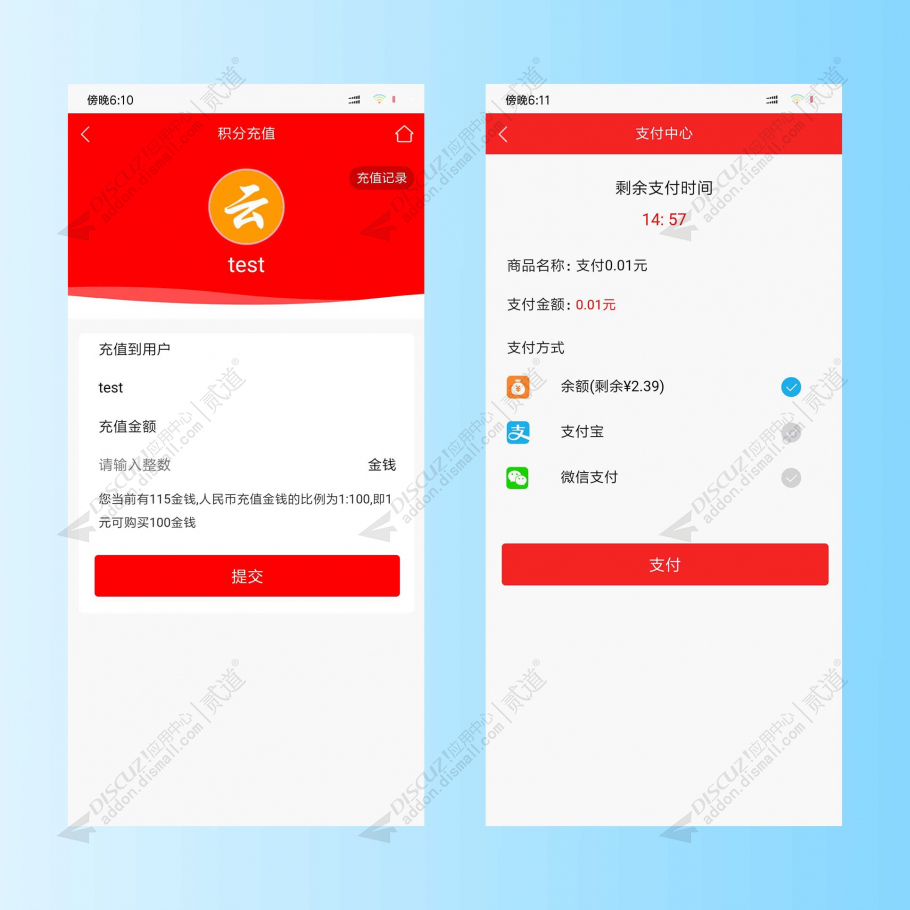 discuz亮剑积分充值截图1