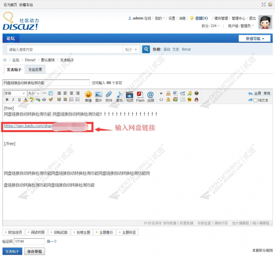 discuz网盘链接转换检测截图1