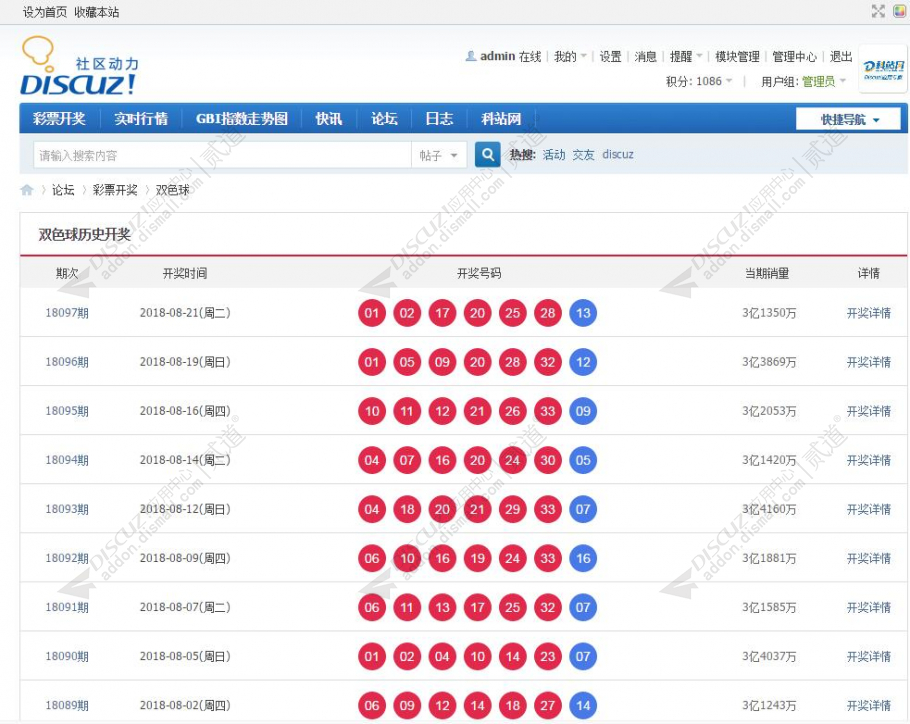 discuz彩票开奖号码公布截图4
