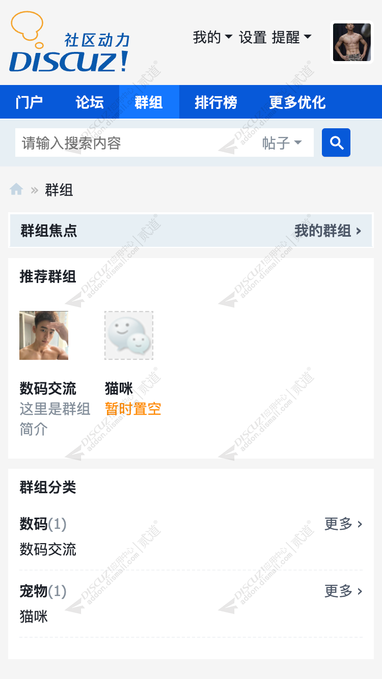 discuz极简蓝自适应截图5