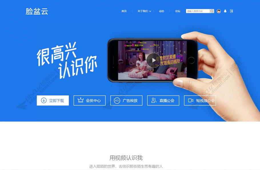 discuz陌陌蓝色企业模板截图1