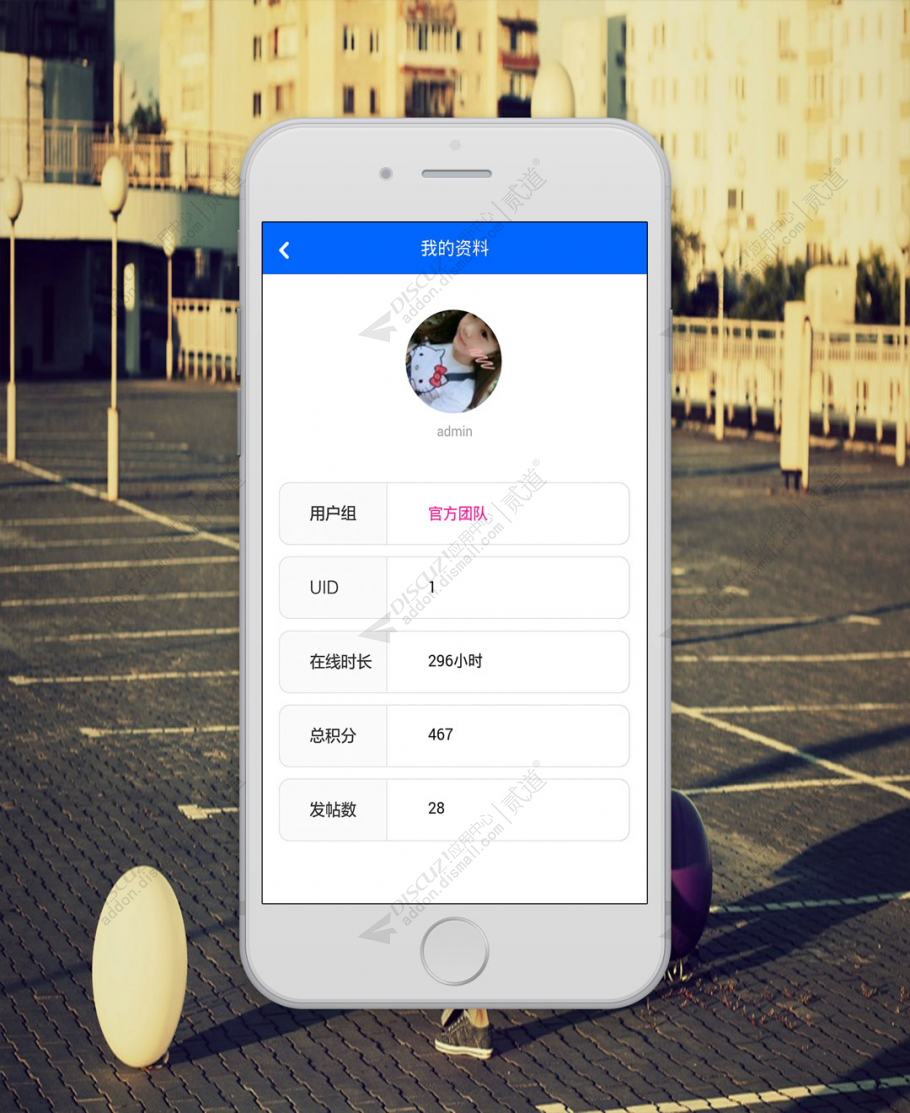 discuz简约蓝色手机模板截图3