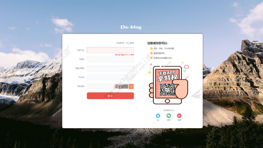 discuz简约精致登录注册截图3